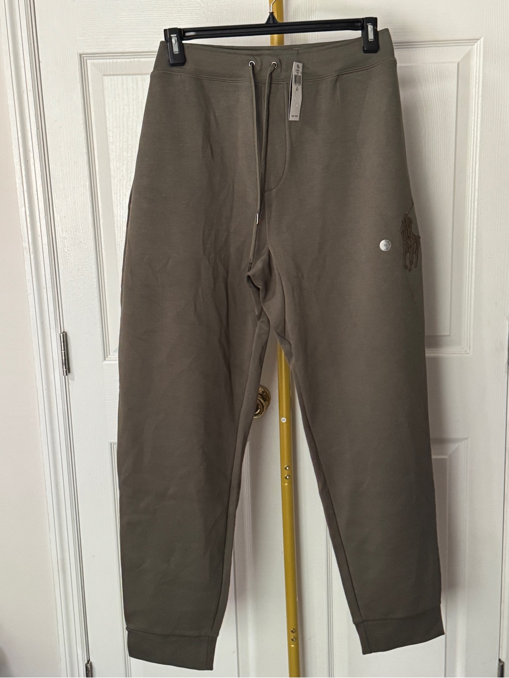 Polo Ralph Lauren Men's Xlt Army Green Joggers With Large Pony Double Knit Logo